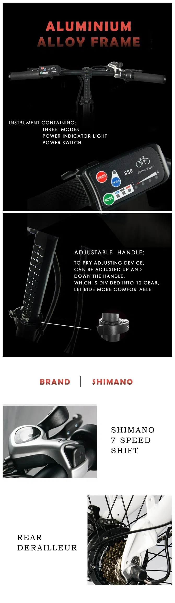 20 Inch 36V Hidden Battery Foldable Electric Bicycle