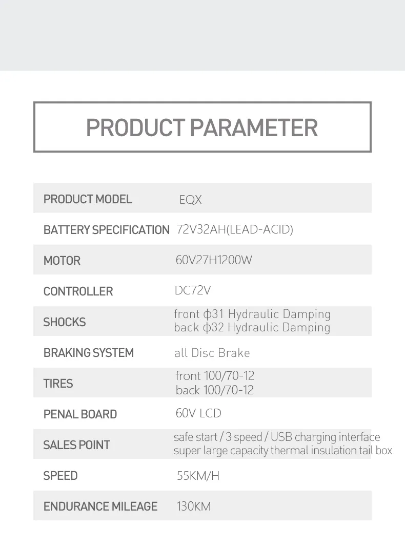 2021 New Style Electric Scooter with Lithium Battery and 75km/H
