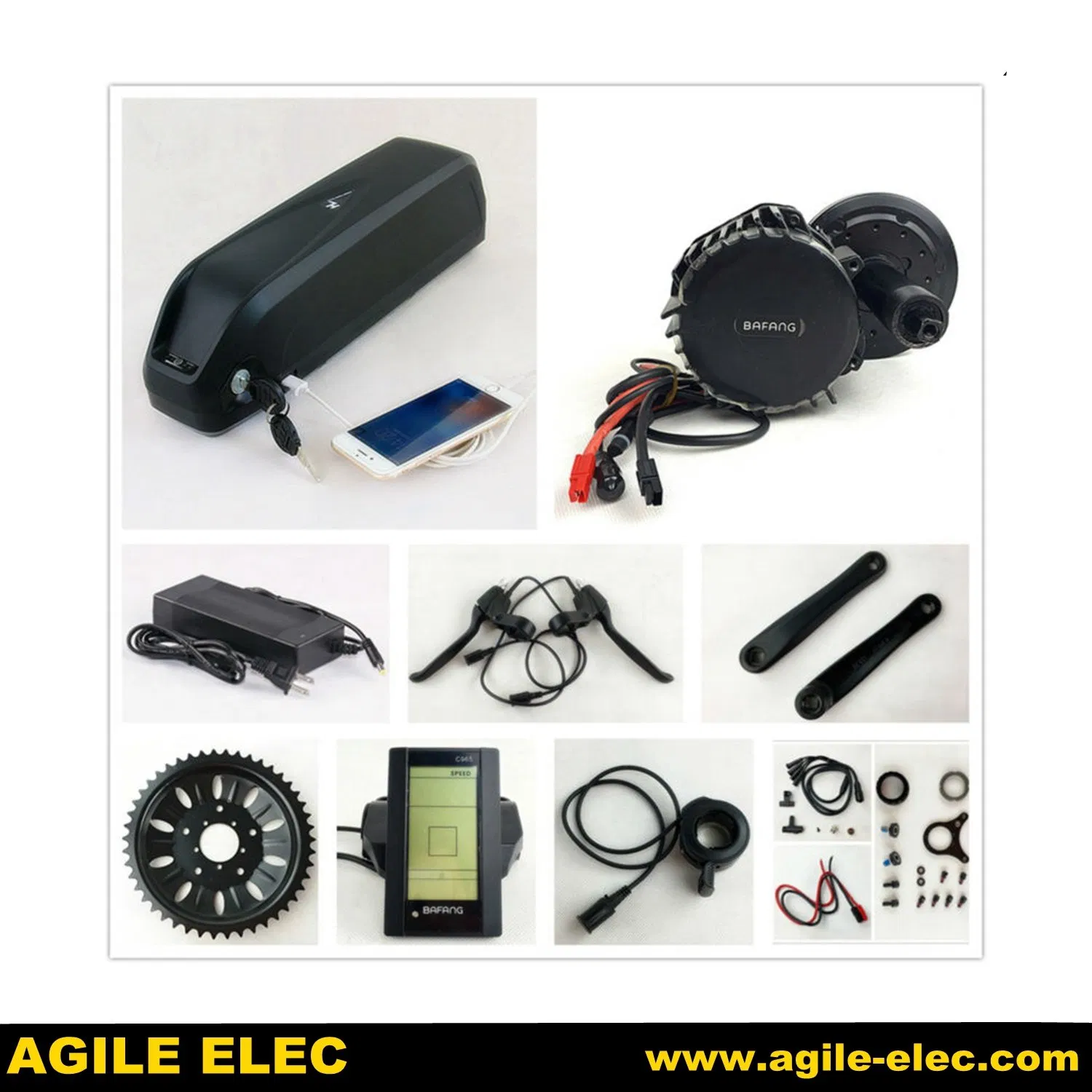 48V 350W Geared Electric Bike Bafang MID Kit with Ce