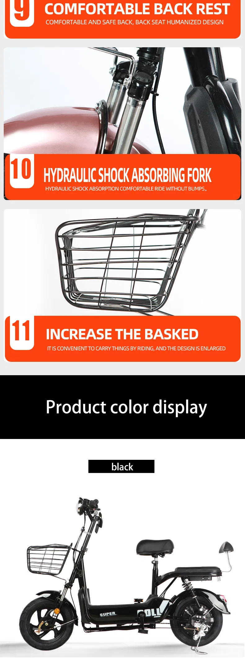 60 Km Electric Bike Hub Motor &nbsp;Not Foldable 500W Electric Bike &nbsp;48V12A Three Wheel Electric Bike