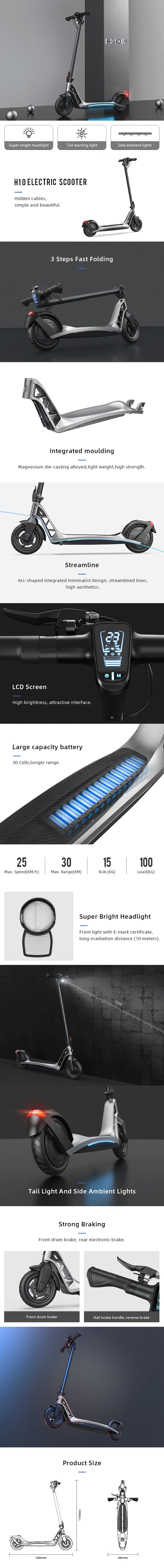 Batteria Motore Germania 350W 500 W Batterie off Road Al Litio Pedali Pieghevole Foldable Per Adulti Scooter Elettrico