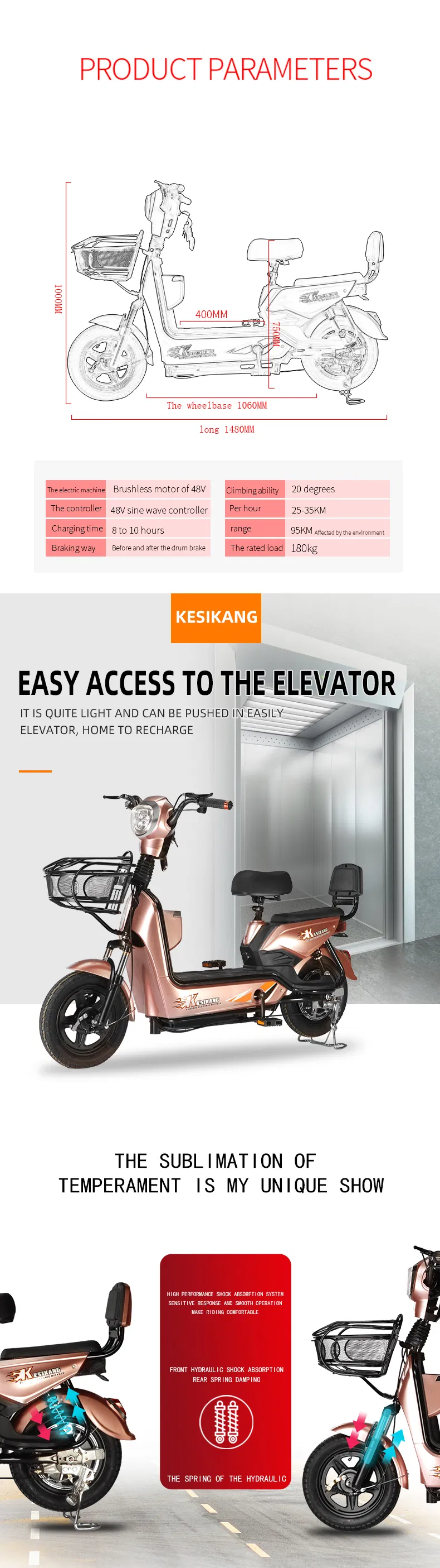 Brushless Motor Alloy Electric Bicycle  Carton Brushless Offroad Electric Scooter  Carton Electric Dirt Bike  E-Bike