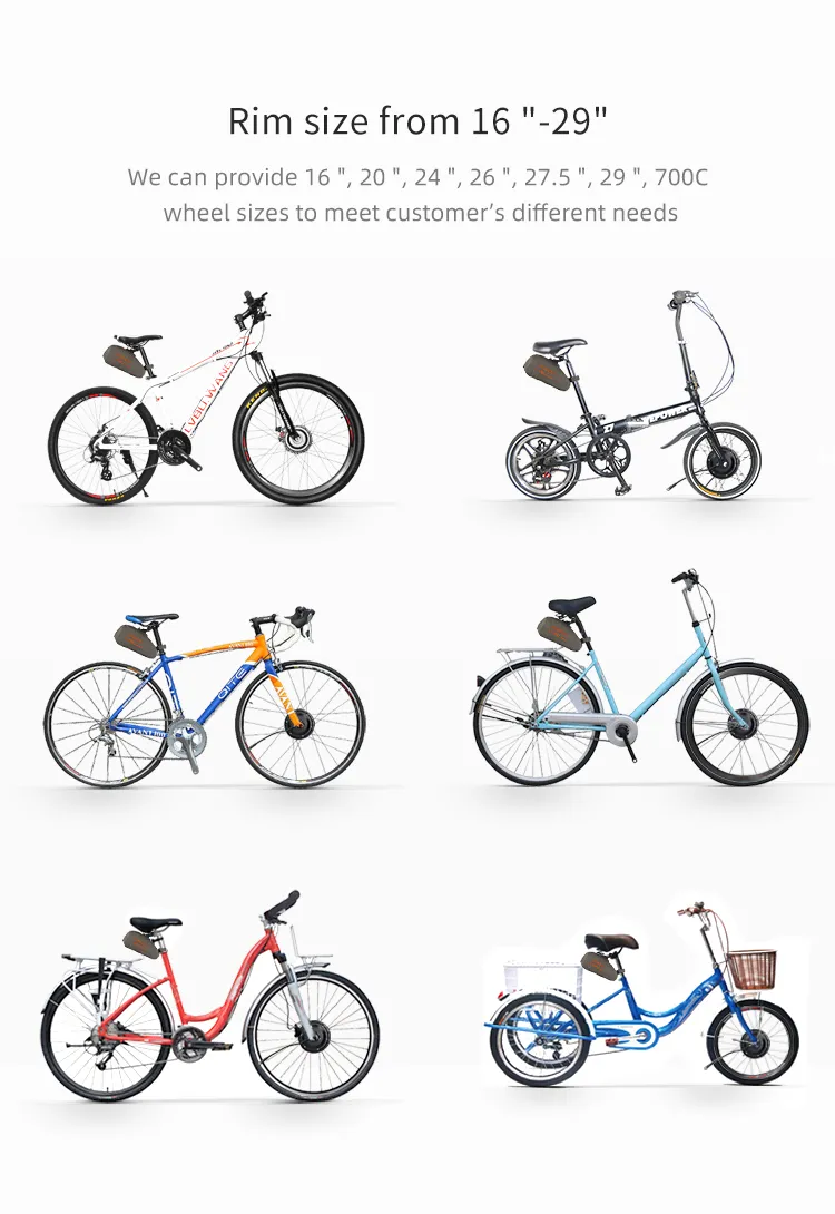 CE Approved 350W Ebike Wheel Kit with Sabvoton Sine Wave Programmable Controller