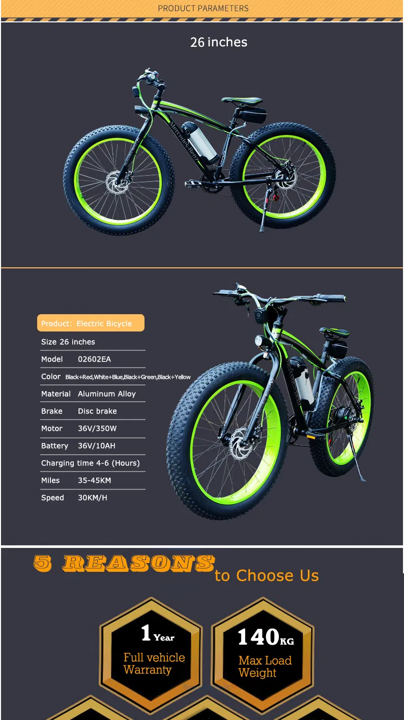 City Bike Electric Bicycle Alloy 26 Inch Motor Frame Power Battery Wheel Color Material