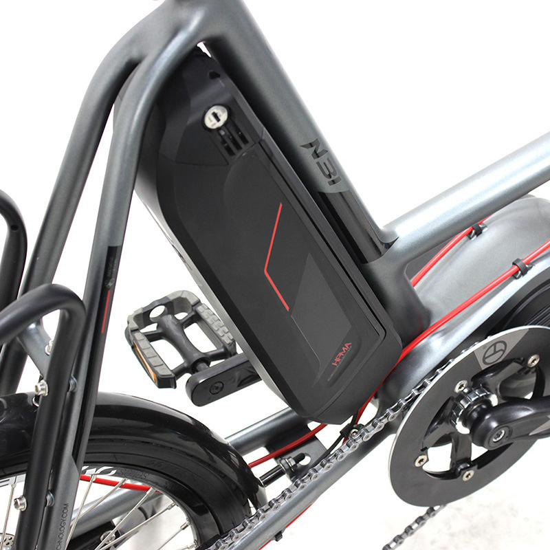 Electric Cargo Bicycle with Front Basket and Rear Rack