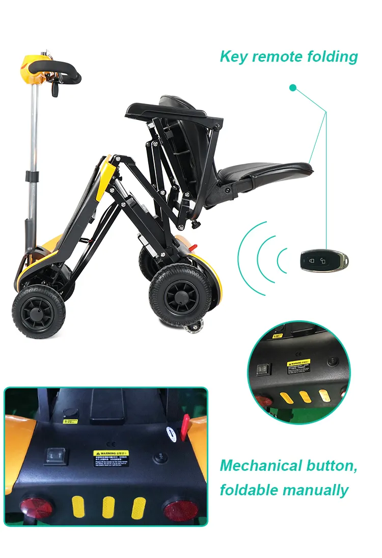 Four Wheels Portable Electric Mobility Scooter with Lithium Battery