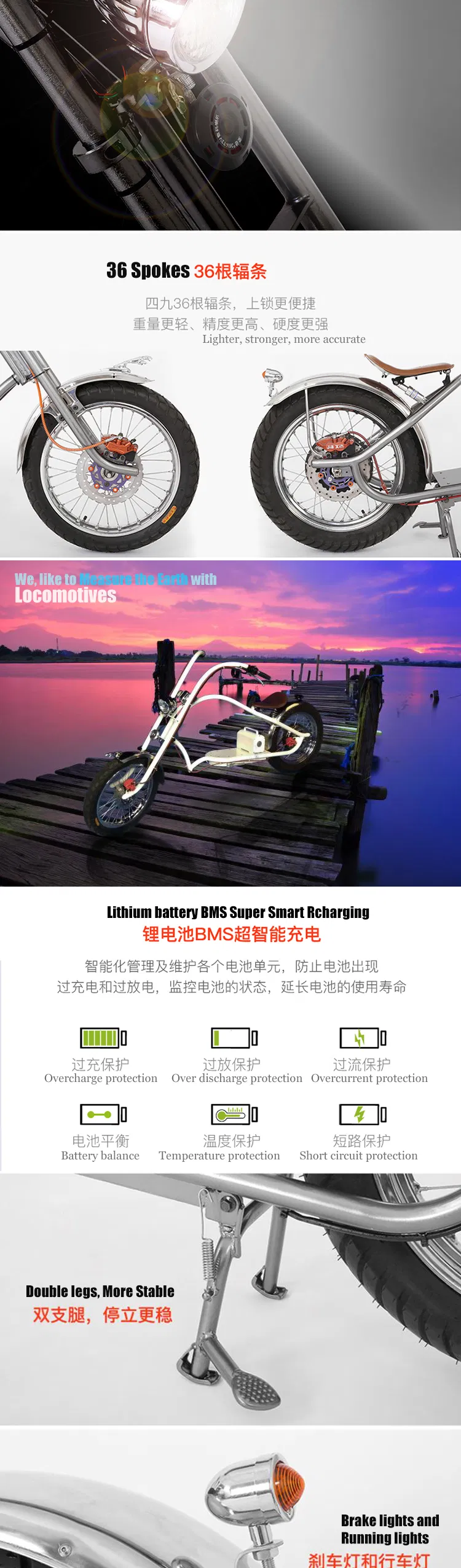 Ghost Bolsa PARA Old School Hydraulic Elektro Bike Cargo Electric Motorcycle 1000 Watt Bafang Motor