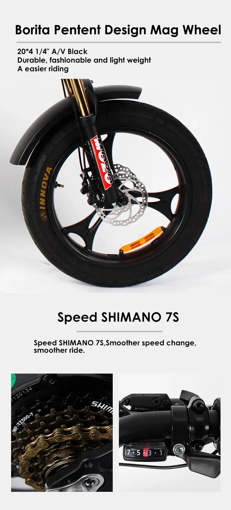 High-End Aluminum Alloy Cool Electric Bike 48V 750W 20ah Full Suspension Adults 20inch Folding Fat Electric Bike