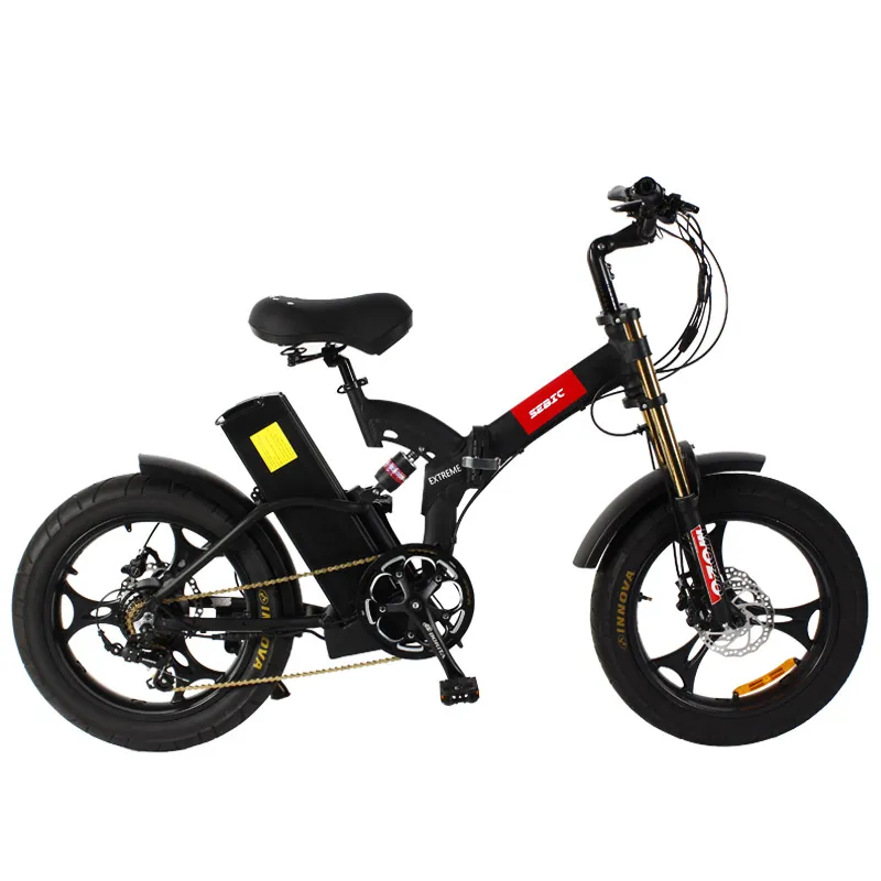 High-End Aluminum Alloy Cool Electric Bike 48V 750W 20ah Full Suspension Adults 20inch Folding Fat Electric Bike