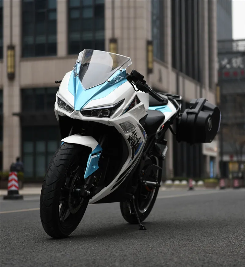 High Power LED Light Racing Electric Motorcycle 5000W Max 75km/H