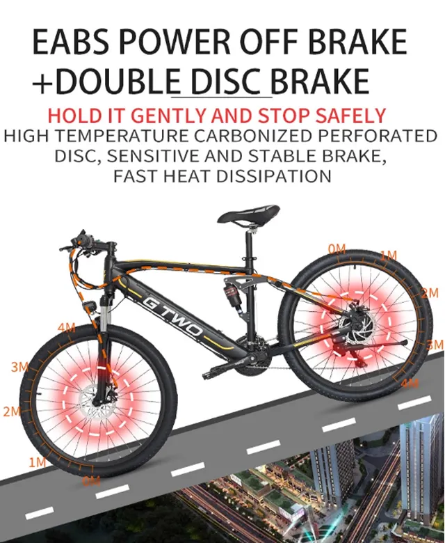 High Technology Electric Mountain Bike with Active Cruise Ride Mode and GPS Tracking Systems