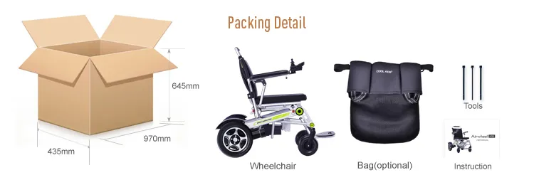 Lightweight 24V 200W Power Electric Foldable Wheelchair for Elders