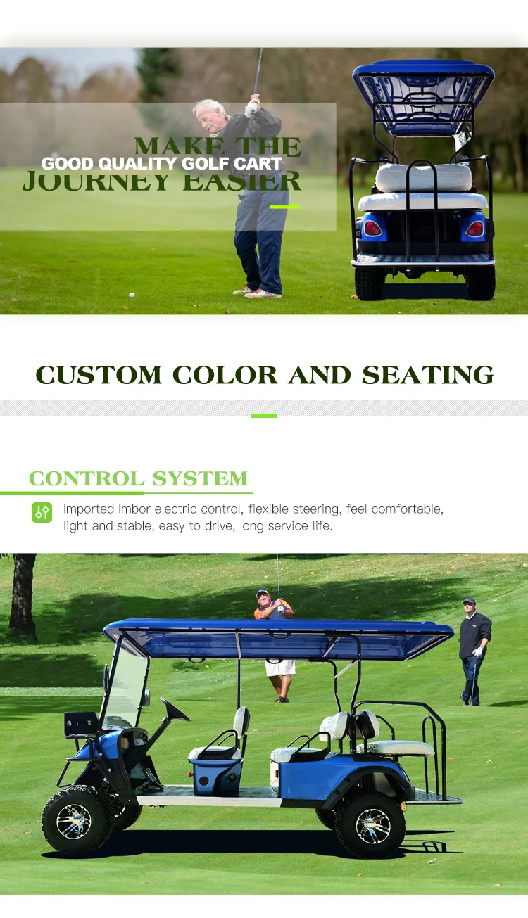 Luxury Electric Golf Cart High Power Club Car Buddy 4+2 Seats Hot Sale Offroad