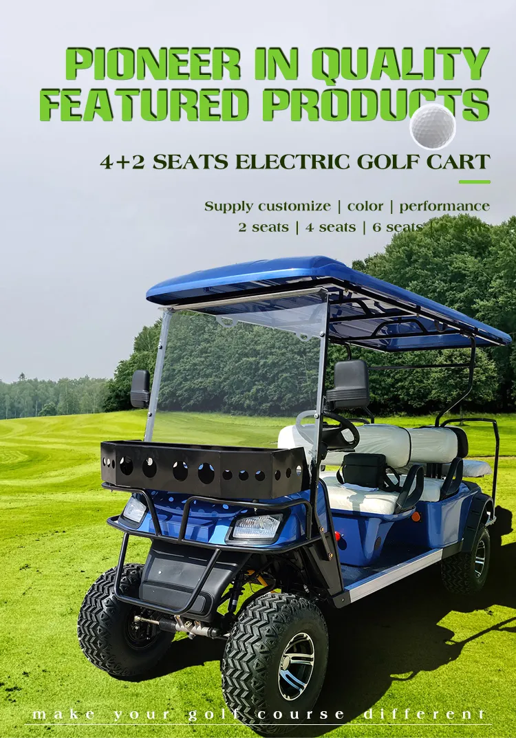 Luxury Electric Golf Cart High Power Club Car Buddy 4+2 Seats Hot Sale Offroad