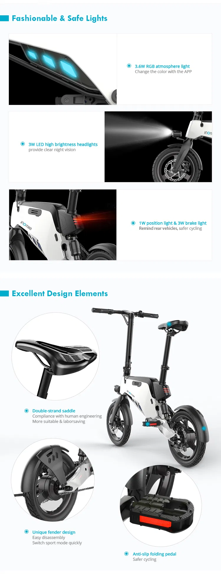 Single Speed More Than 65km Electric Bike Light Ebikes
